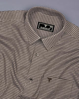 Paradise Brown With Gray Twill Check Premium Cotton Shirt