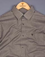 Paradise Brown With Gray Twill Check Premium Cotton Shirt