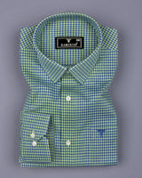 Paradise Green With Blue Twill Check Premium Cotton Shirt