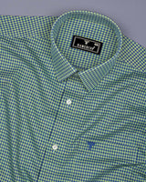 Paradise Green With Blue Twill Check Premium Cotton Shirt