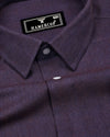 Elise Dusty Purple Twill Stripe Two Shaded Plaid Flannel Shirt
