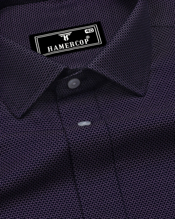 Cynical Purple Jacquard Textured Dobby Cotton Shirt