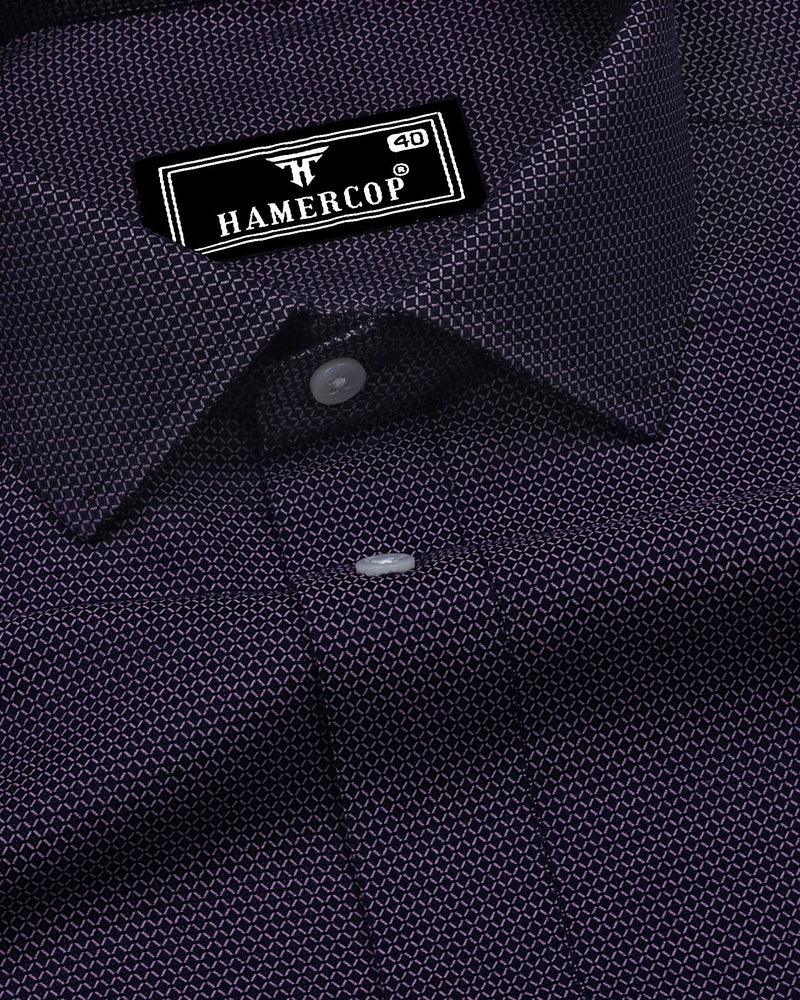 Cynical Purple Jacquard Textured Dobby Cotton Shirt