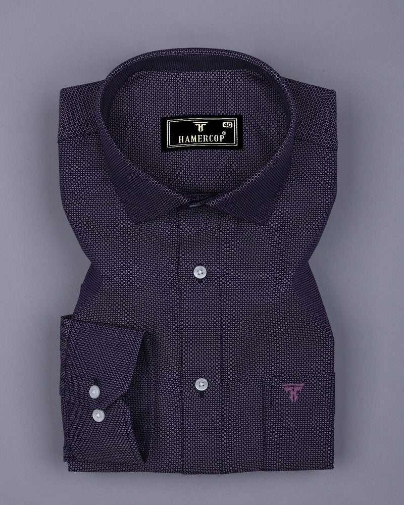 Cynical Purple Jacquard Textured Dobby Cotton Shirt