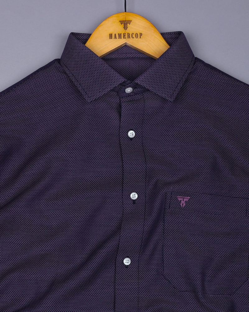 Cynical Purple Jacquard Textured Dobby Cotton Shirt