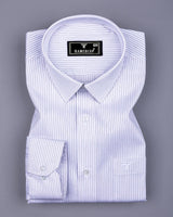 Eggshell White With Blue Pin Stripe Premium Cotton Shirt