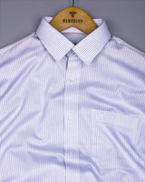 Eggshell White With Blue Pin Stripe Premium Cotton Shirt