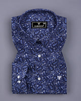 NavyBlue Paisley Printed Cotton Shirt