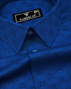 Sapphire Blue Square Printed Cotton Shirt