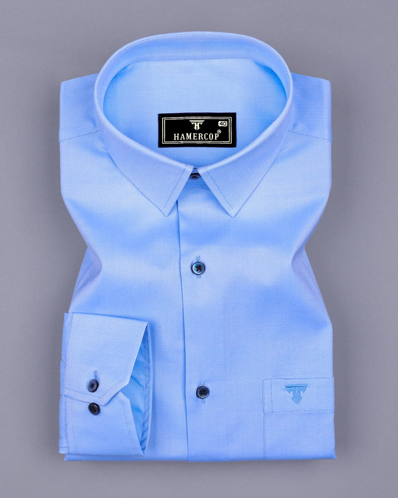 Cloudberry Blue Premium Cotton Giza Shirt