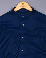 Prussian Blue Two Tone Chembray Cotton Shirt