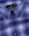 Mezica Blue Multi Check Formal Cotton Shirt