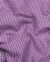 Grape Purple With White Houndstooth Dobby Cotton Shirt