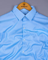 Ice Cloud Blue Soft Cotton Formal Solid Shirt