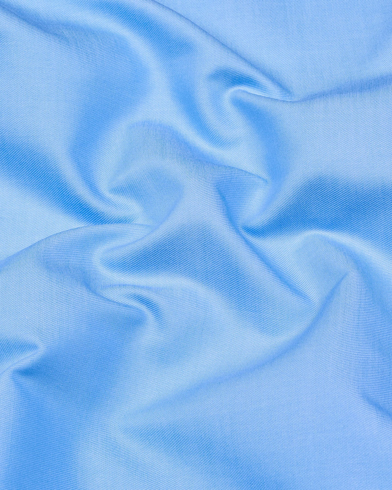 Ice Cloud Blue Soft Cotton Formal Solid Shirt