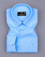 Ice Cloud Blue Soft Cotton Formal Solid Shirt