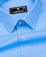 Ice Cloud Blue Soft Cotton Formal Solid Shirt