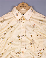 Crust Ivory Cream Anemone Printed Cotton Shirt