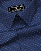 Smoke Gray With Blue Printed Formal Cotton Shirt