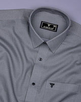 Monster Gray With White Printed Cotton Shirt