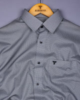 Monster Gray With White Printed Cotton Shirt