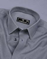 Monster Gray With White Printed Cotton Shirt