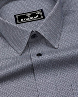 Monster Gray With White Printed Cotton Shirt