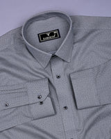 Monster Gray With White Printed Cotton Shirt