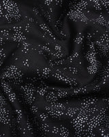 Sable Black With Silver Glitter Printed Cotton Shirt