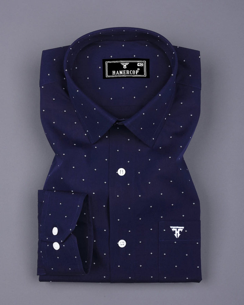 arrow dress shirts Navyblue White Arrow Printed Formal Cotton Shirt – Hamercop