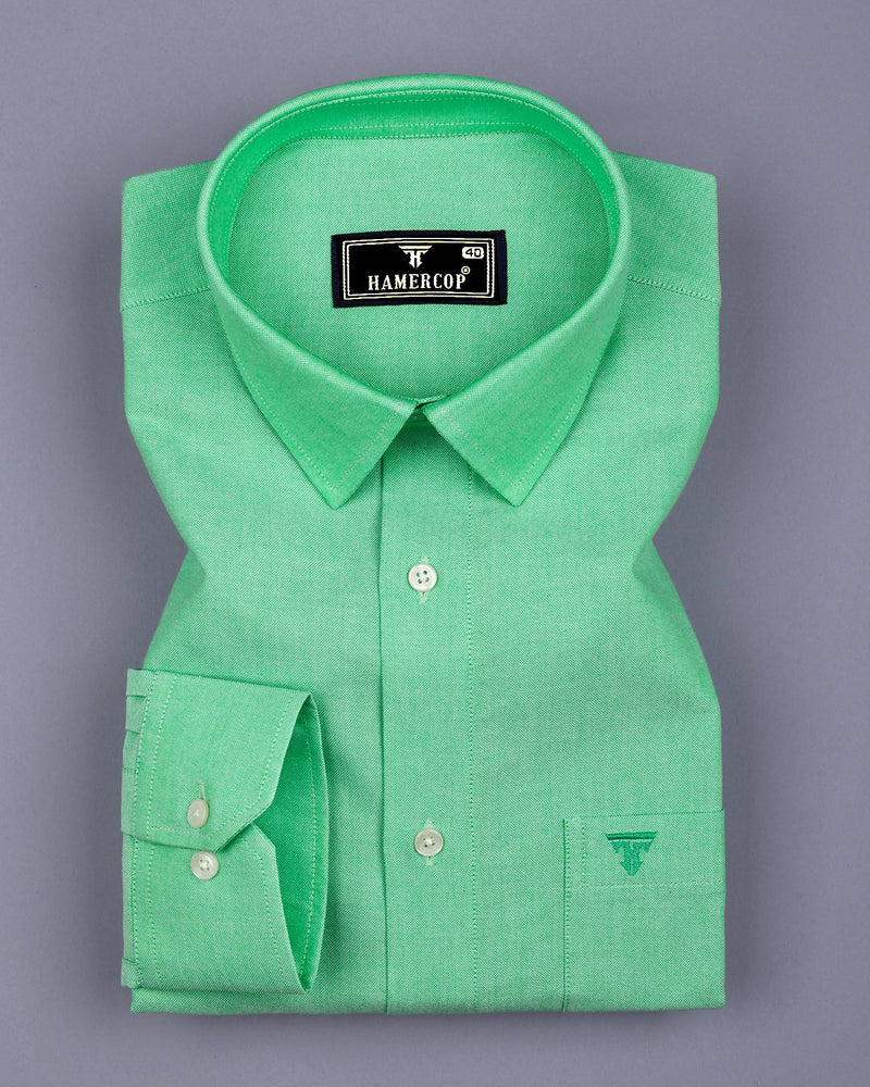 Grass Green Plain Oxford Cotton Formal Shirt Hamercop Grass Green Plain Oxford Cotton Formal Shirt Hamercop