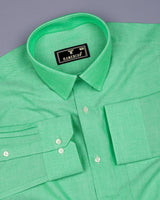 Grass Green Plain Oxford Cotton Formal Shirt