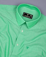 Grass Green Plain Oxford Cotton Formal Shirt