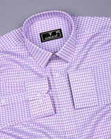 Violet Purple With White Check Premium Cotton Shirt