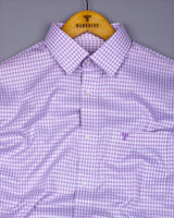 Violet Purple With White Check Premium Cotton Shirt