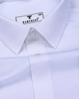 Mercury White Solid Dobby Texture Premium Giza Shirt