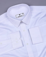 Mercury White Solid Dobby Texture Premium Giza Shirt