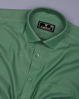 Laurel Green Color Dobby Textured Cotton Shirt