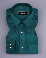 Rama Green Corduroy Premium Cotton Solid Shirt