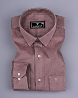 Rosy Brown Corduroy Premium Cotton Solid Shirt