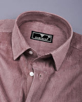 Rosy Brown Corduroy Premium Cotton Solid Shirt