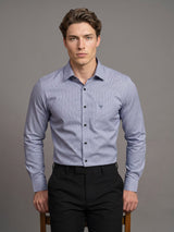 Tropsin Gray Houndstooth Dobby Check Premium Giza Shirt