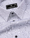 Ripple Gray With White Optical Printed Cotton Shirt