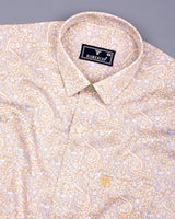 Clichy Cream With White Paisley Printed Cotton Shirt