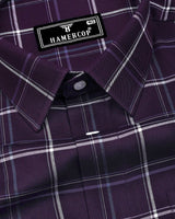 Trezzano Purple With White Check Premium Dobby Cotton Shirt
