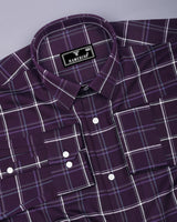 Trezzano Purple With White Check Premium Dobby Cotton Shirt