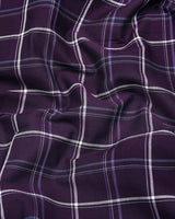 Trezzano Purple With White Check Premium Dobby Cotton Shirt