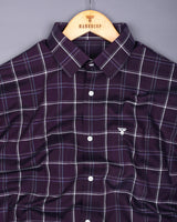 Trezzano Purple With White Check Premium Dobby Cotton Shirt