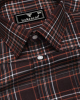 Delta Brown With White Twill Check Premium Cotton Shirt