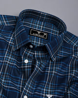 Delta Blue With White Twill Check Premium Cotton Shirt